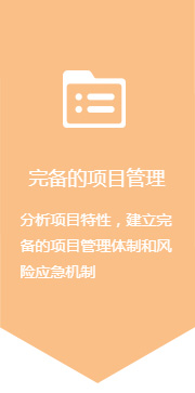 完备的项目管理:分析项目特性，建立完备的项目管理体制和风险应急机制。